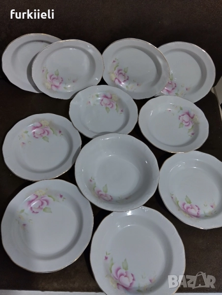 Български порцелан със златен кант , снимка 1