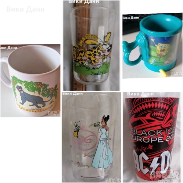 Разни чаши порцелан стъкло Дисни AC-DC , снимка 1