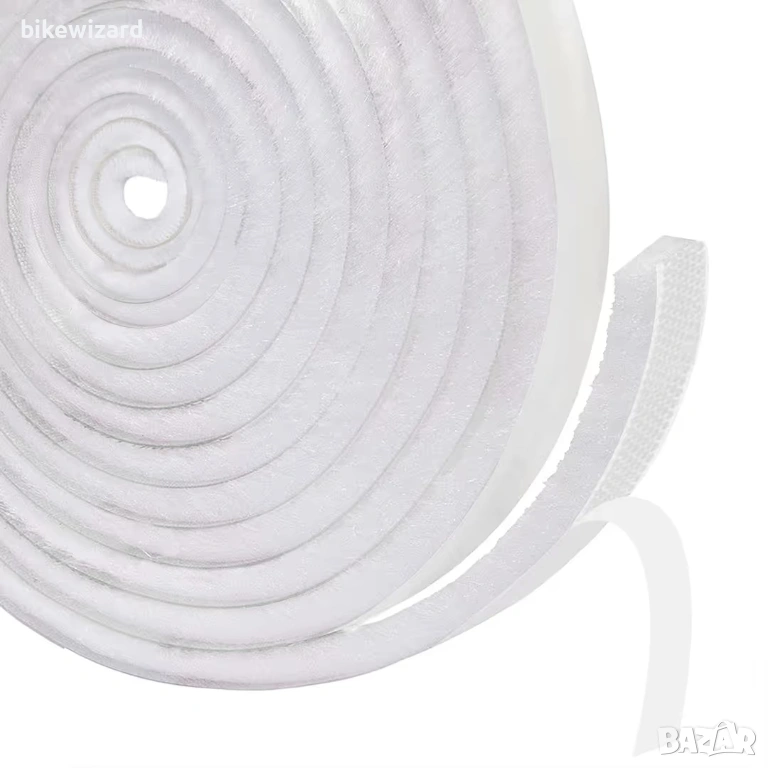 Самозалепващо се уплътнение за врата с четка 9 мм (Ш) x 15 мм (Д) x 6 М (Д), НОВО, снимка 1