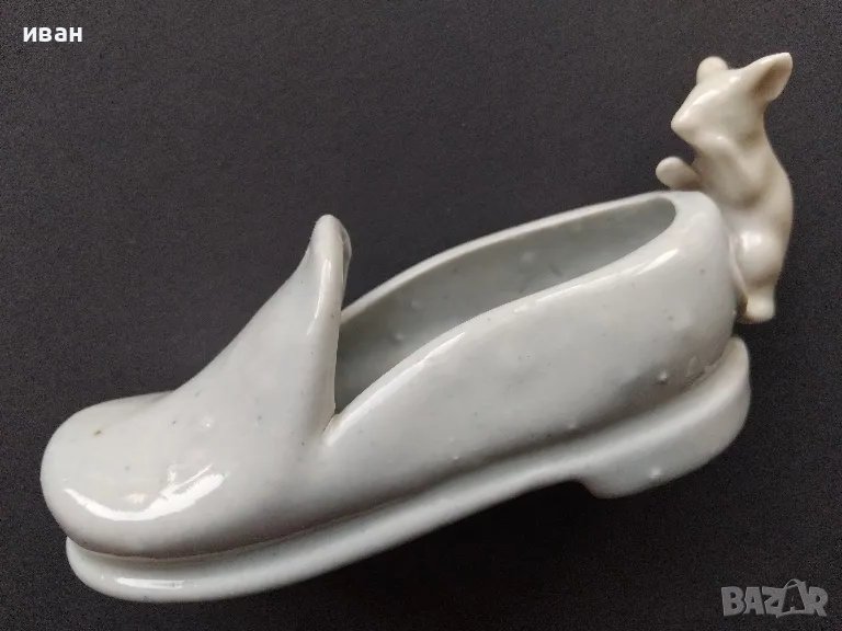 Порцеланова обувка с мишка, снимка 1