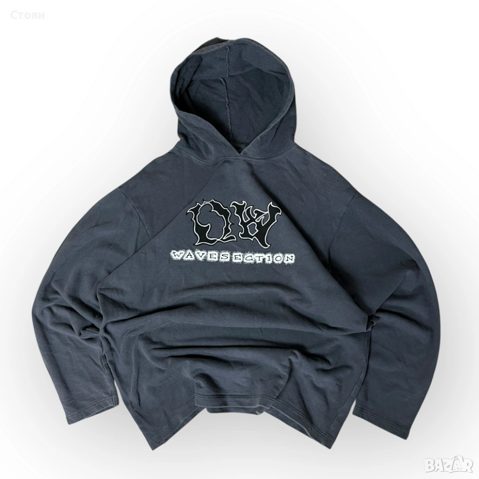 DW Wave Section Y2K Graffitti Hip-Hop Lettered Graphic Hoodie, снимка 1