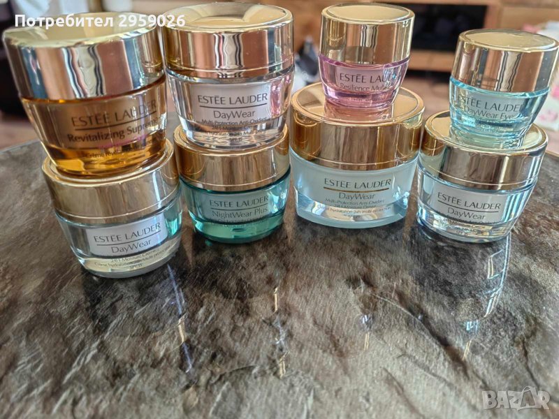 Празни стъклени опаковки от кремове на Estee Lauder, 30 ml.- 1бр. , 15 ml. - 6 бр. и 5 ml., снимка 1