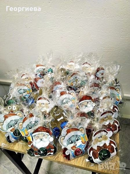 Коледни късмети с бонбон и пожелания за Коледа - 2 модела, снимка 1