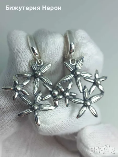 Сребърни обеци, снимка 1