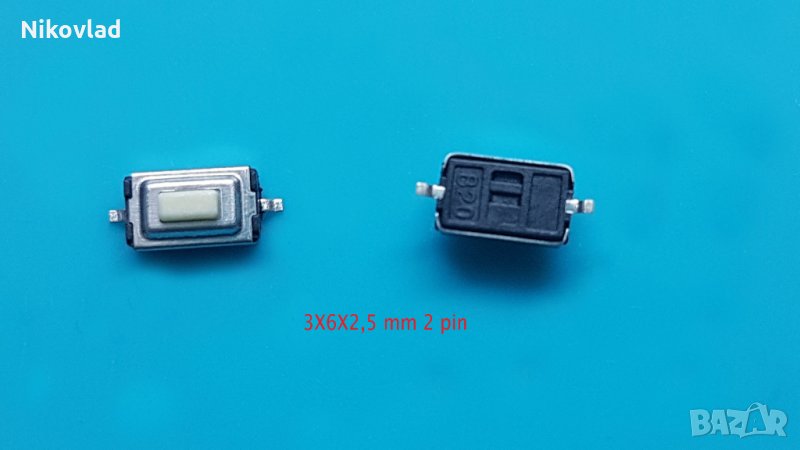 Микро бутони 3X6X2,5 mm 2 pin, снимка 1