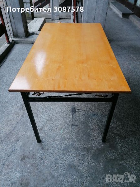 Трапезна маса от ковано желязо, дърво метал , снимка 1