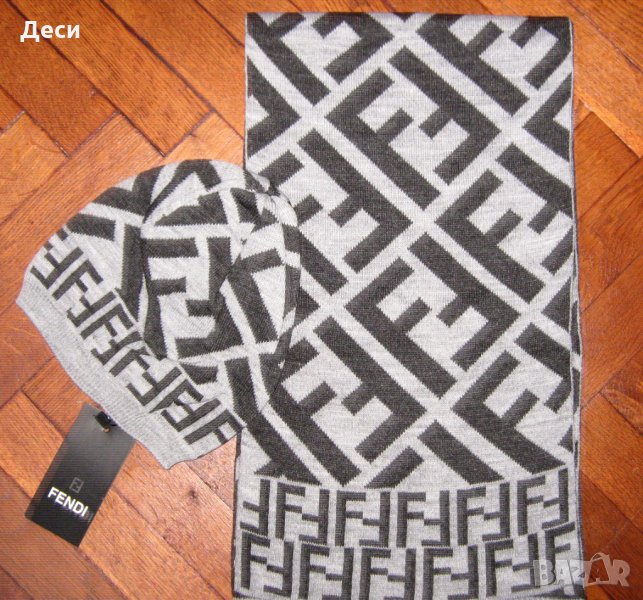 FENDI шал и шапка комплект, снимка 1