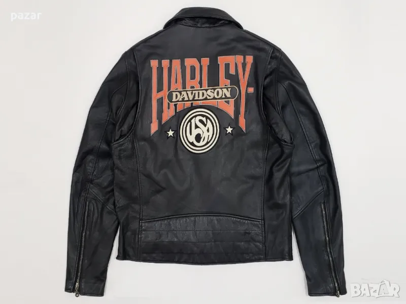 HARLEY DAVIDSON Харли Оригинално Кожено Рокерско Яке Рокерия L-XL, снимка 1