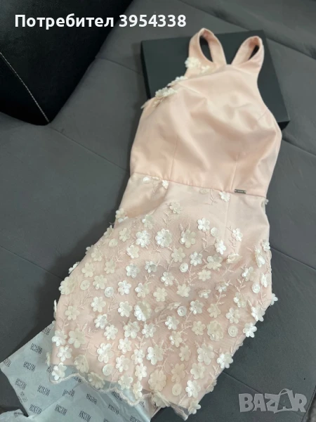 Рокля Алеса в розов цвят с цветенца , снимка 1