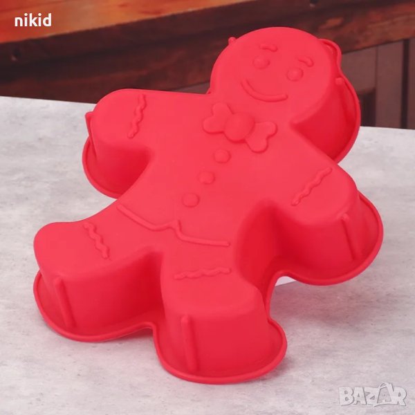 Голямо джинджифилово човече силиконов молд форма тава за кекс торта десерт сладкиш гипс , снимка 1