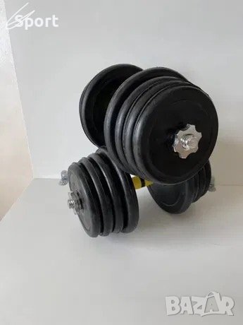  Гумени Дъмбели 2 х 10 кг (20 кг ) разглобяеми чисто нови  промоция , снимка 1