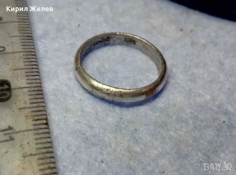 СТАРА КЛАСИЧЕСКИ МОДЕЛ СРЕБЪРНА ХАЛКА ПРЪСТЕН СРЕБРО S800 РЪЧНА ИЗРАБОТКА АНГЛИЯ 48584, снимка 1