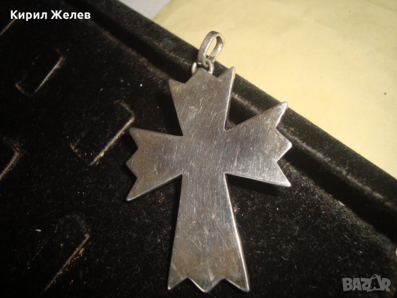 ПОСРЕБРЕН или СРЕБЪРЕН МАЛТИЙСКИ КРЪСТ МАГНИТ НЕ го ЛОВИ РЯДЪК 21673, снимка 1