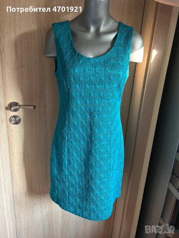 Дамска тюркоазена рокля, снимка 1