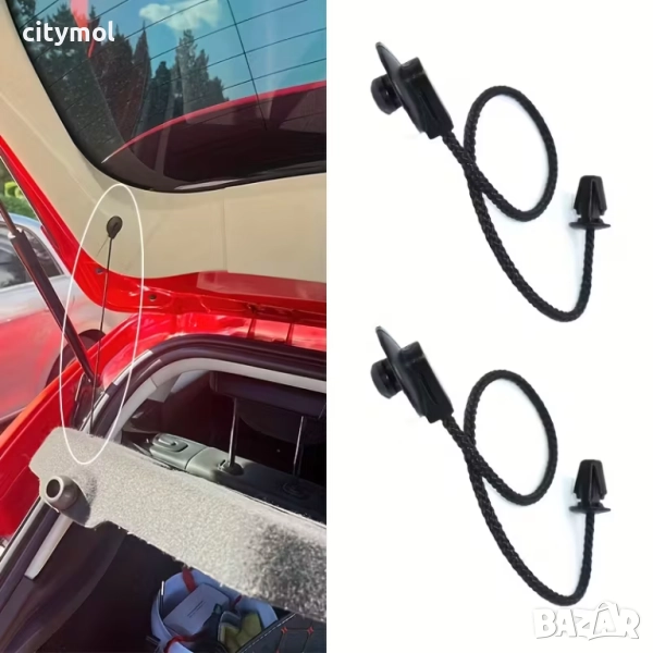 Комплект от 2 въжета за окачване на багажника на кола, снимка 1