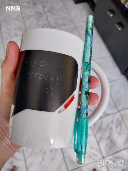 Чаша с площ за писане + молив , снимка 1