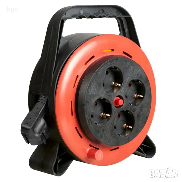  Разклонител-макара Bachmann, 4 гнезда Schuko, Термозащита, 10 м , снимка 1