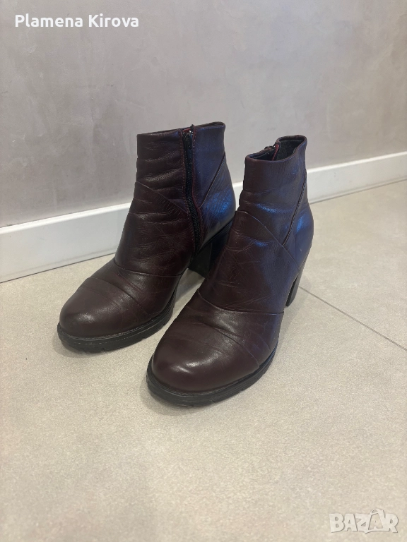 Боти от естествена кожа | Номер 37 (или 36.5), снимка 1