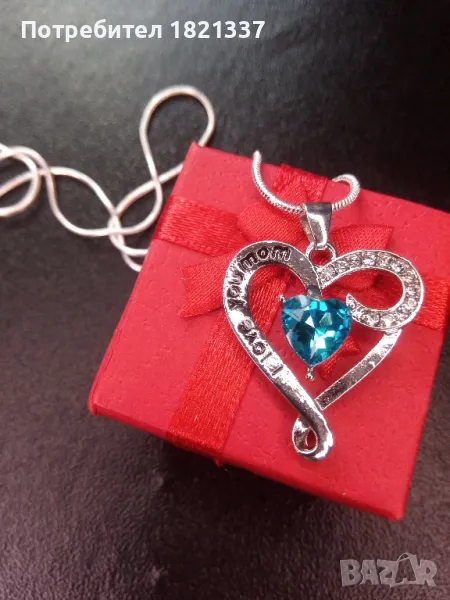 Сребърно колие с кристали , снимка 1