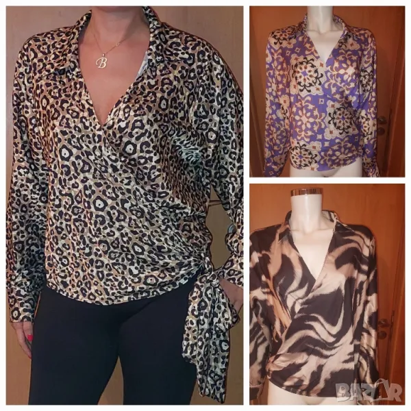 Елегантни ризи от сатен Fervente за едри дами, снимка 1