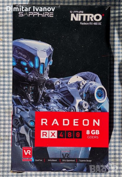 Sapphire Nitro+ Radeon RX480 8GB GDDR5 OC, снимка 1