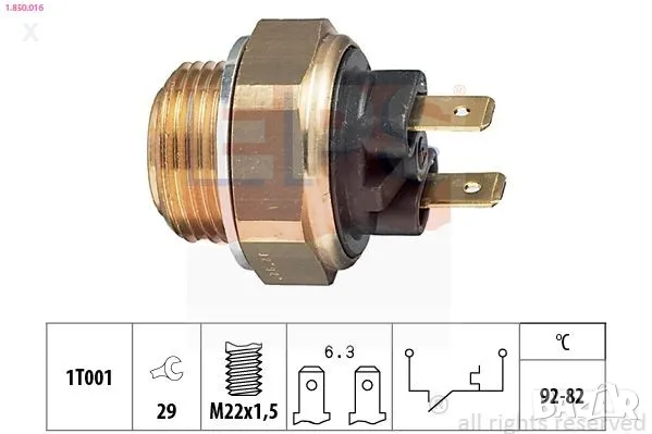 1.850.016 EPS ТЕМПЕРАТУРЕН ДАТЧИК ALPINE / DACIA / JAGUAR / PEUGEOT / RENAULT / 1975 - 2004, снимка 1