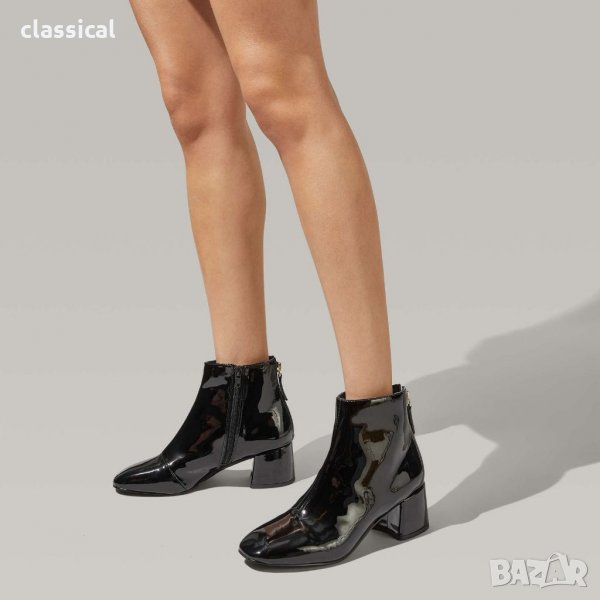 Miss KG дамски черни лачени боти, снимка 1