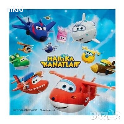super wings 8 бр  парти салфетки рожден ден, снимка 1