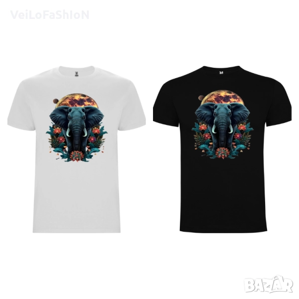 Нова детска тениска със Слон - Пълнолуние, два цвята, снимка 1