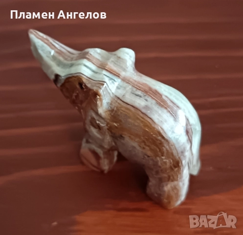 Фигурка Слонче от мраморен оникс. , снимка 5 - Колекции - 51915108