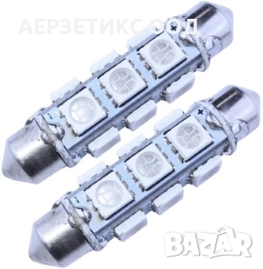КРУШКА C5W 12V 44MM 12LED ЗЕЛЕНА