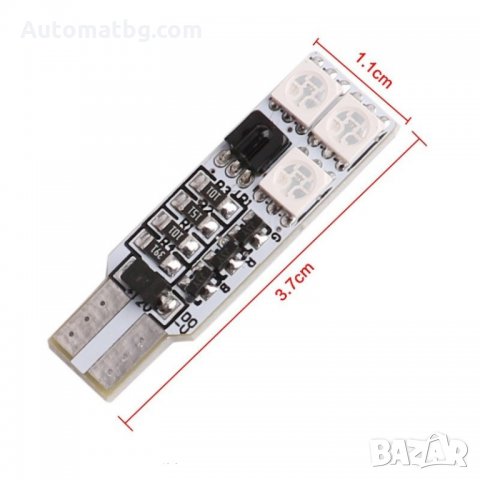 Комплект LED Лед Диодни Крушки Т10 Automat, Цветни интериорни светлини с дистанционно управление, снимка 3 - Аксесоари и консумативи - 32645375