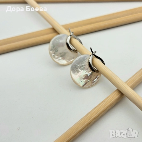 Сребърни обеци: "Ореол", снимка 2 - Обеци - 52298764