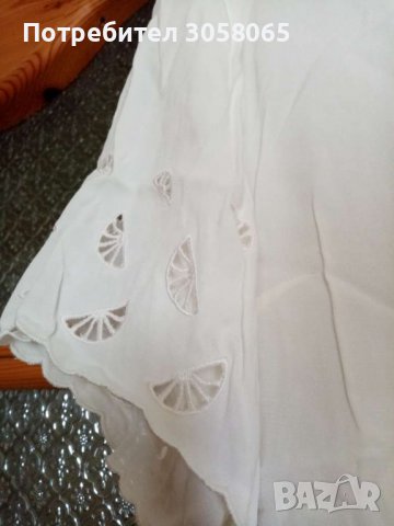 дълга бяла риза с бродерии и къси ръкави в XXL размер , снимка 2 - Ризи - 36775292