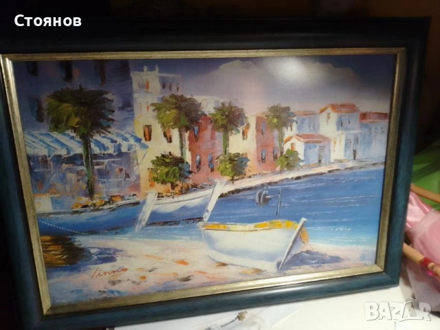 картина репродукция в синьо