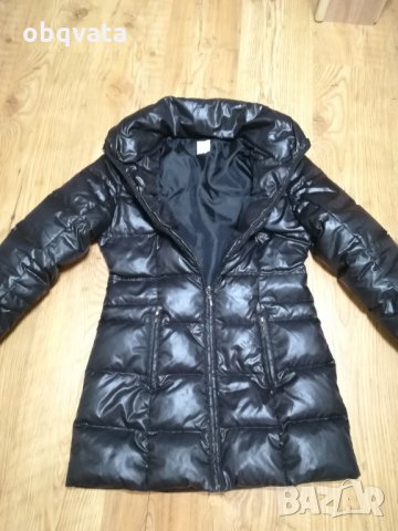 Дамско черно яке от пух, снимка 3 - Якета - 34982665