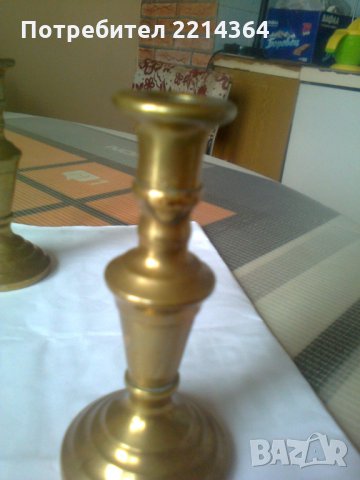 Английски Бронзови Свещници, снимка 5 - Антикварни и старинни предмети - 28395887