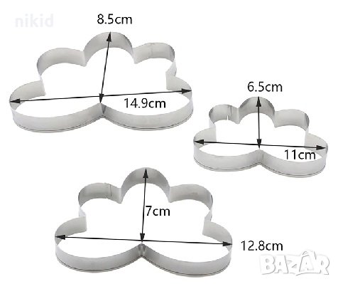 Цвете Азалия Големи 3 бр метални резци форми за направа с фондан , снимка 2 - Форми - 32492514