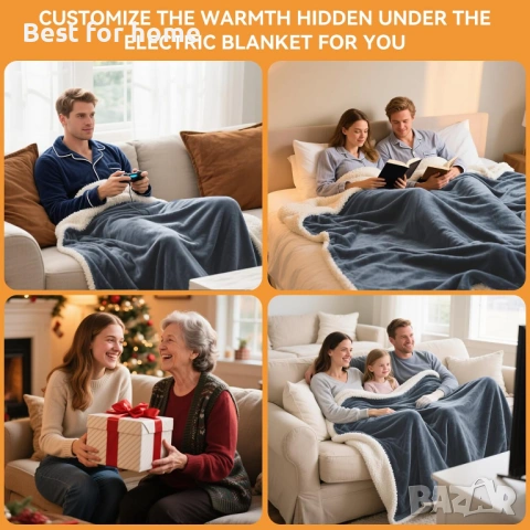 Електрическо отопляемо одеяло Olycism 200x180 см. с 9 нива на нагряване , снимка 8 - Олекотени завивки и одеяла - 53537649