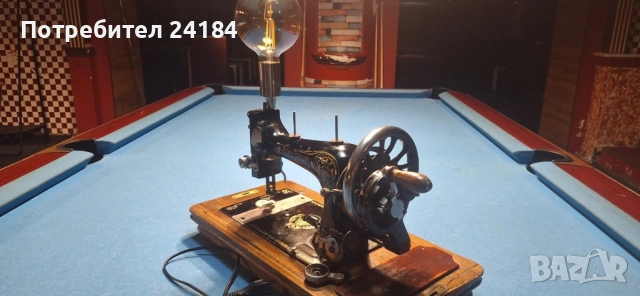 Нощна лампа уникат, изработена от шевна машина, снимка 8 - Настолни лампи - 51819380