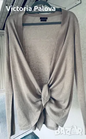 Нежна жилетка MASSIMO DUTTI коприна, памук, снимка 7 - Жилетки - 48525056