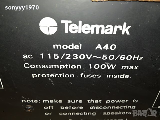 telemark a40 made in taiwan-внос france 3005211418, снимка 13 - Ресийвъри, усилватели, смесителни пултове - 33045763