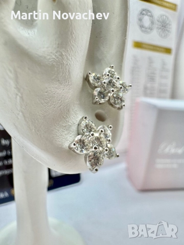 Сребърни обеци с мойсанит (Диамант) 1.2 карата, снимка 7 - Обеци - 52081954
