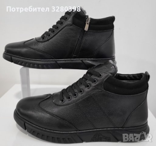 Зимни мъжки боти от естествена кожа модел: 1104 black