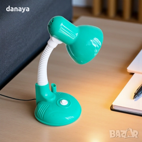 4656 Настолна нощна лампа за контакт с огъващо рамо, с фасунга E27, снимка 3 - Настолни лампи - 45033733