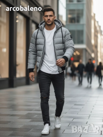 Мъжко зимно ватирано яке с качулка, 4цвята , снимка 11 - Якета - 52477688