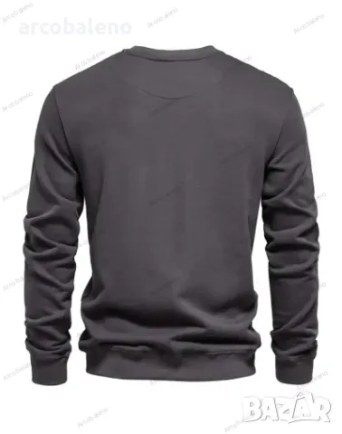 Мъжки свободен едноцветен ежедневен суичър с кръгло деколте, 8цвята , снимка 14 - Суичъри - 48002884