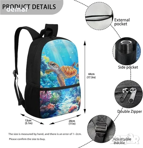 Детска раница ASQVTIFE от 4 части с кутия за обяд и чанта за бутилка с вода, снимка 6 - Раници - 50765577