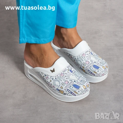 🥁 Намаление - Работно анатомично сабо от естествена кожа | Марка Tuasolea, снимка 1