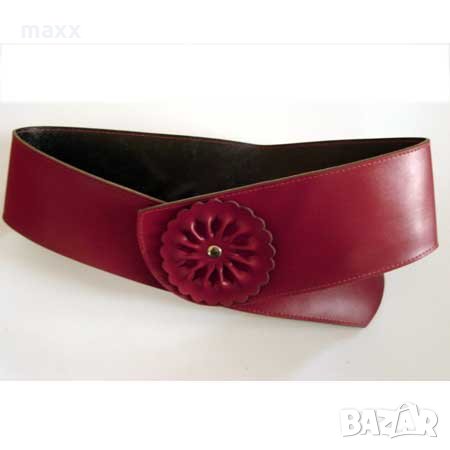 Колан с цвете широк, червен, винен, тъмно син 09 , снимка 5 - Колани - 28788323